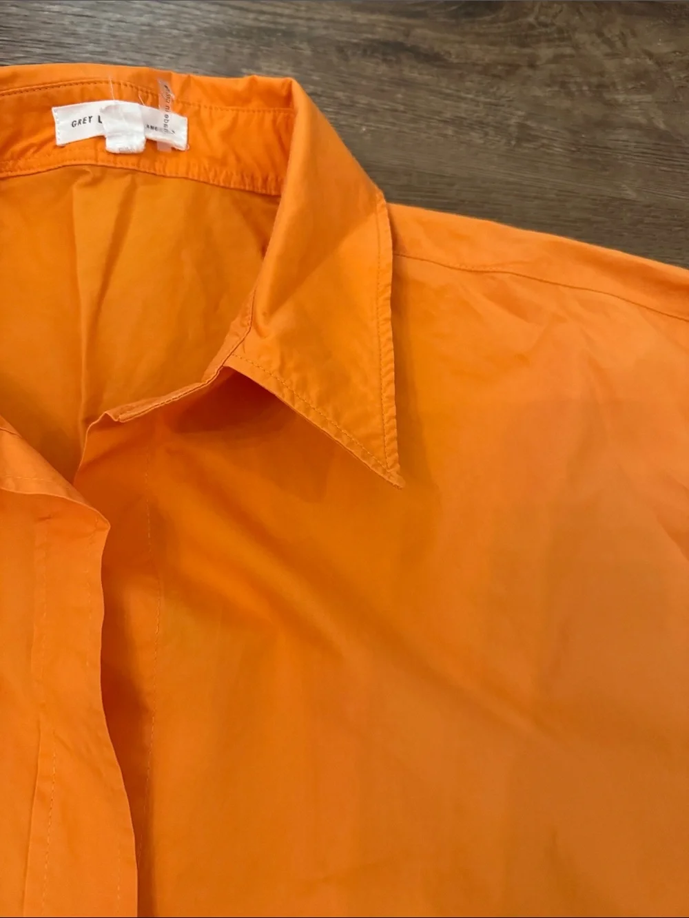 GREY LAB Orange Button-Up Shirt with Matching Orange Shorts Set Size Medium